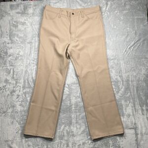 Wrangler 82KH Mens Tan Polyester Straight Leg Casual Pants Size 38x29